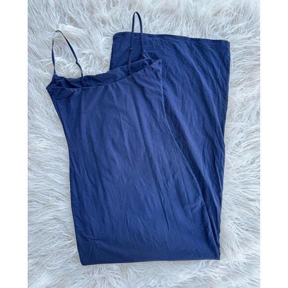 Skims Fits Everybody Long Slip Dress Navy Size Small - Picture 7 of 11
